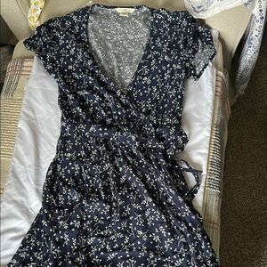 H&M Black and White Midi Sundress with Flutter Cap Sleeves